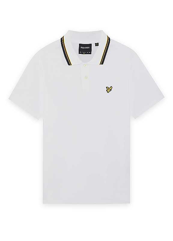 Lyle And Scott Men's White Tipped Track Polo Shirt - Size Xl - Image 4