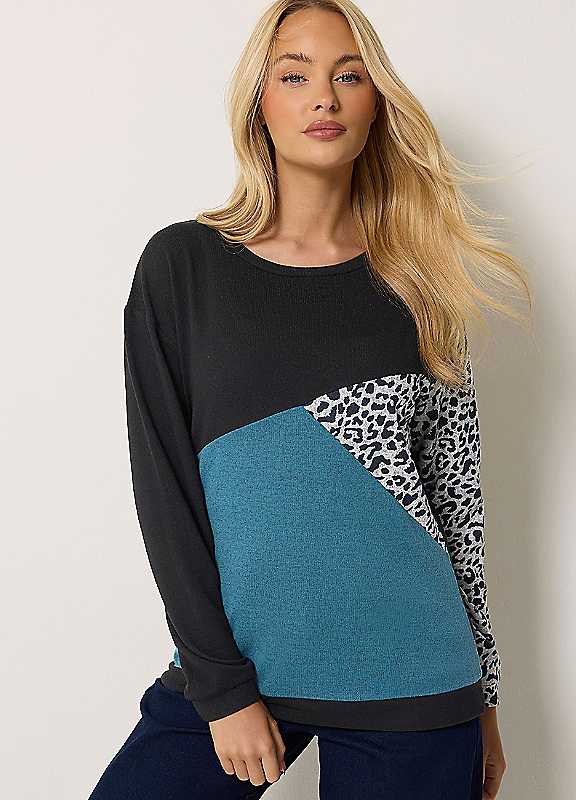 M&Co Green Mco Animal Print Jumper