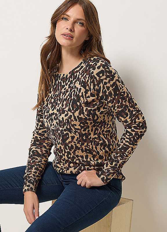 M & Co Women's Natural Animal Printed Jumper - Image 3