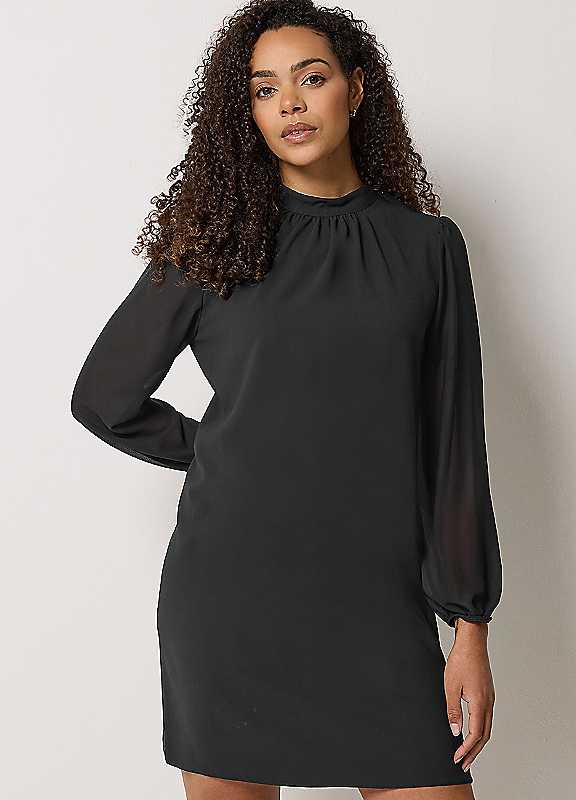 M&Co Women's Black Belted Tunic Dress In Size 16 - Image 3
