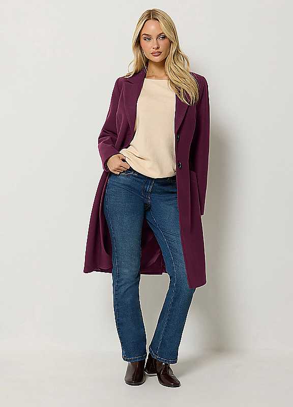 M&Co Women's Purple Single Breasted Tailored Coat In | : Size 14 - Image 4