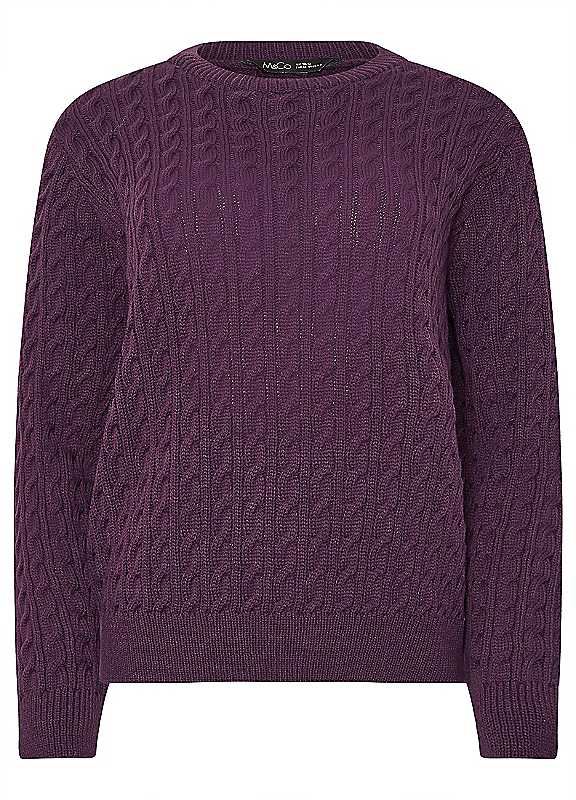 M&Co Purple Mco Cable Knit Jumper