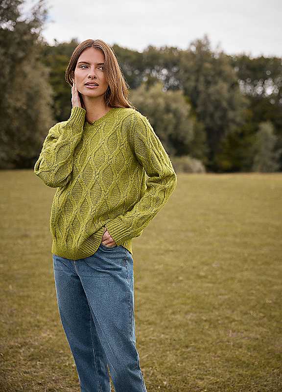 M&Co Green Mco Cable Knitted Jumper