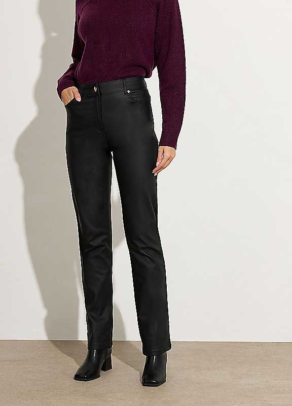 M&Co Women's Black Coated Bootcut Jeans In | Size: 20 - Image 5