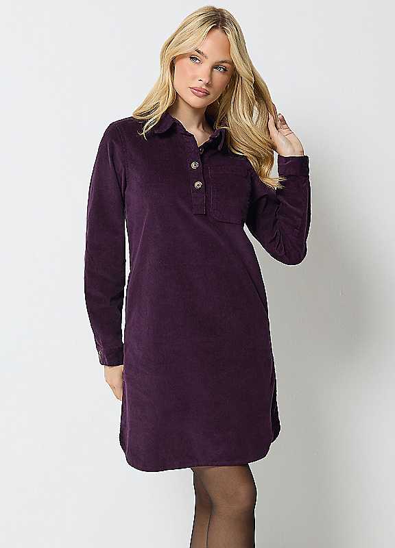 M&Co Purple Mco Cord Pocket Dress