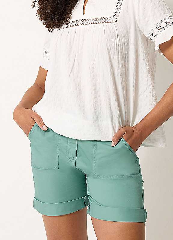 M&Co Green Mco Cotton Poplin Shorts
