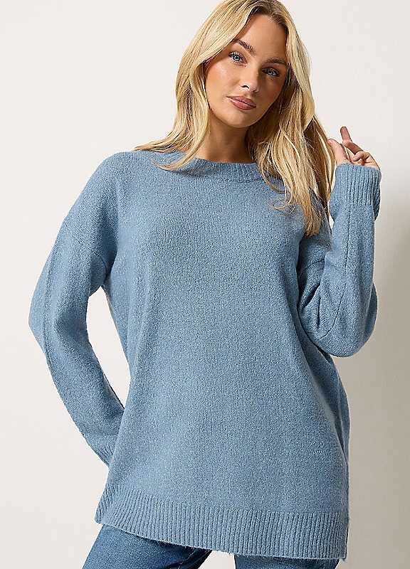 M&Co Women's Baby Blue Crew Neck Knitted Jumper In | : 18/20 - Image 2