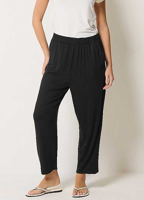 M&Co Women's Black Cropped Hareem Trousers In | Size: 20 - Image 2