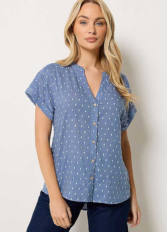 M&Co Blue Mco Dobby Shirt