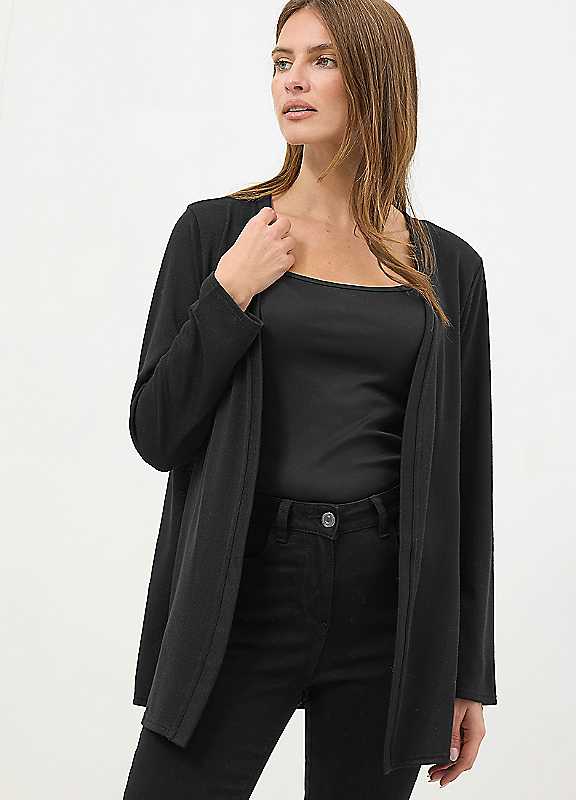 M&Co Women's Essential Cardigan Sweater in Black | Size: 26-28 - Image 4