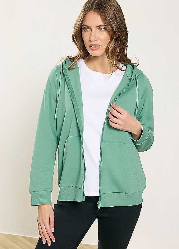 M&Co Women's Green Essential Zip Hoodie In | : Size 20 - Image 4