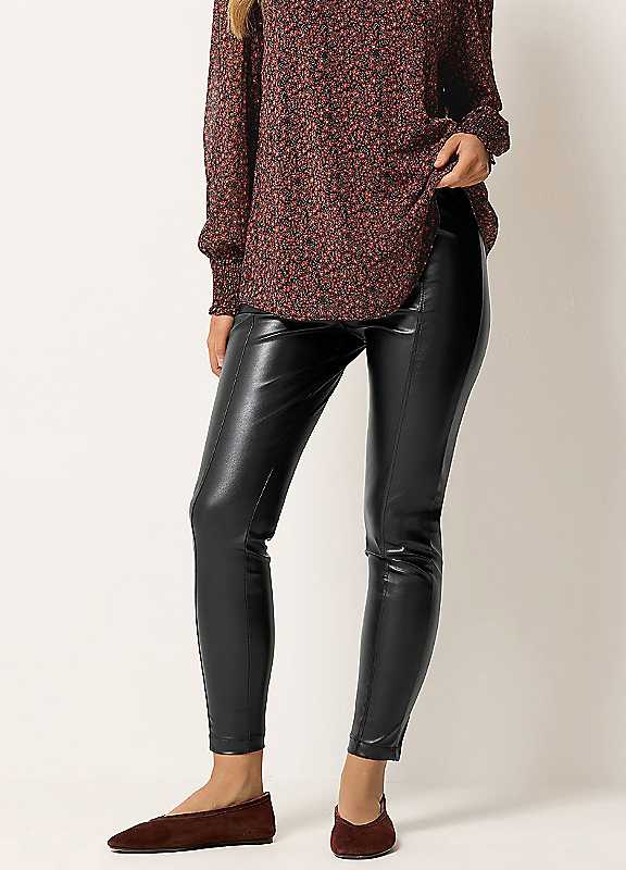 M & Co Women's Black Faux Leather Leggings - Image 4