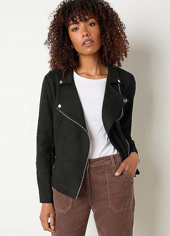 M&Co Women's Black Faux Suede Jacket In | : Size 10 - Image 3