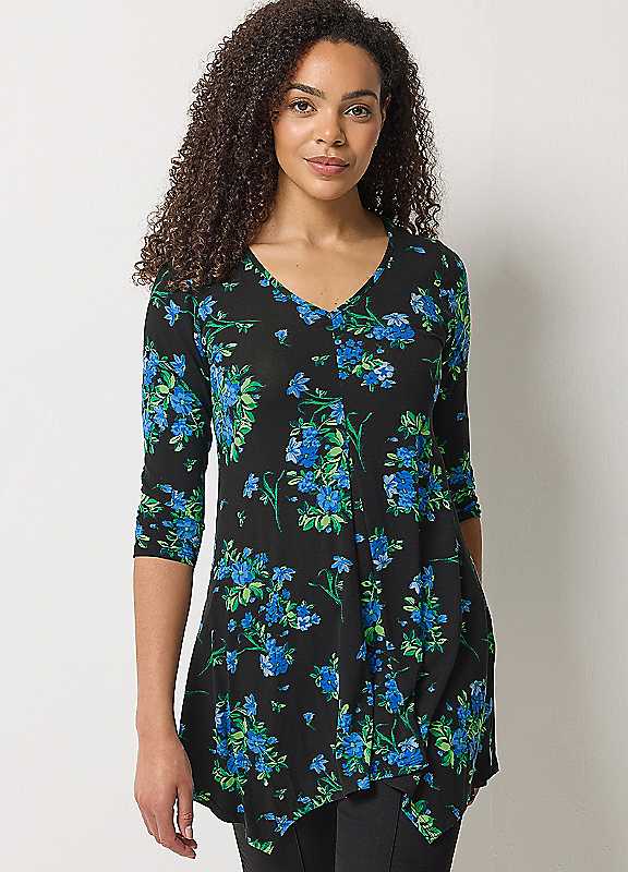 M&Co Polka Dot Hanky Hem Top - Women's - Image 3