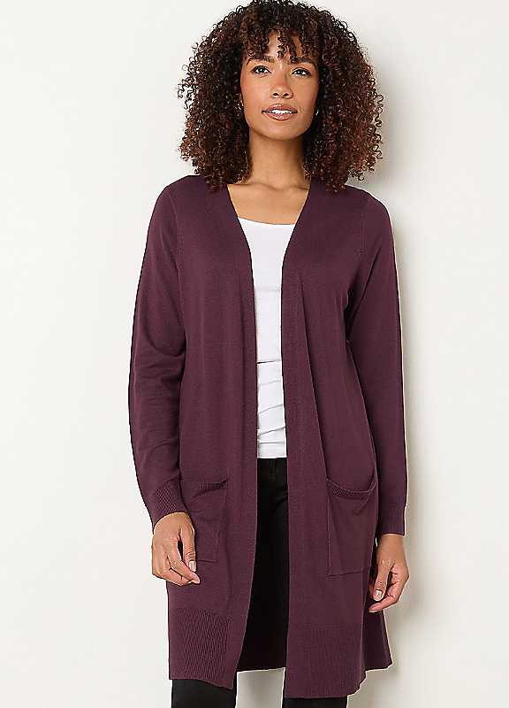 M&Co Women's Purple Longline Cardigan In Size 18-20 - Image 4