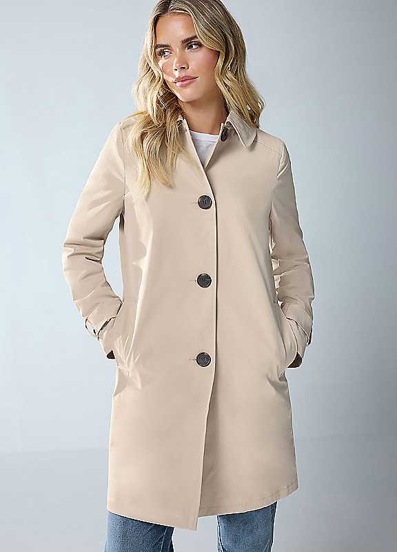 M&Co Brown Mco Petite Single Breasted Mac Coat