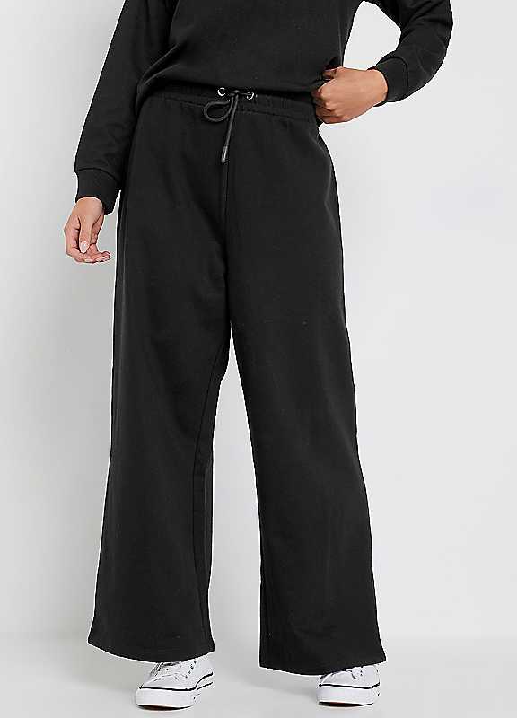 M&Co Women's Petite Wide Leg Joggers Pants in Black | Size: 16 - Image 7