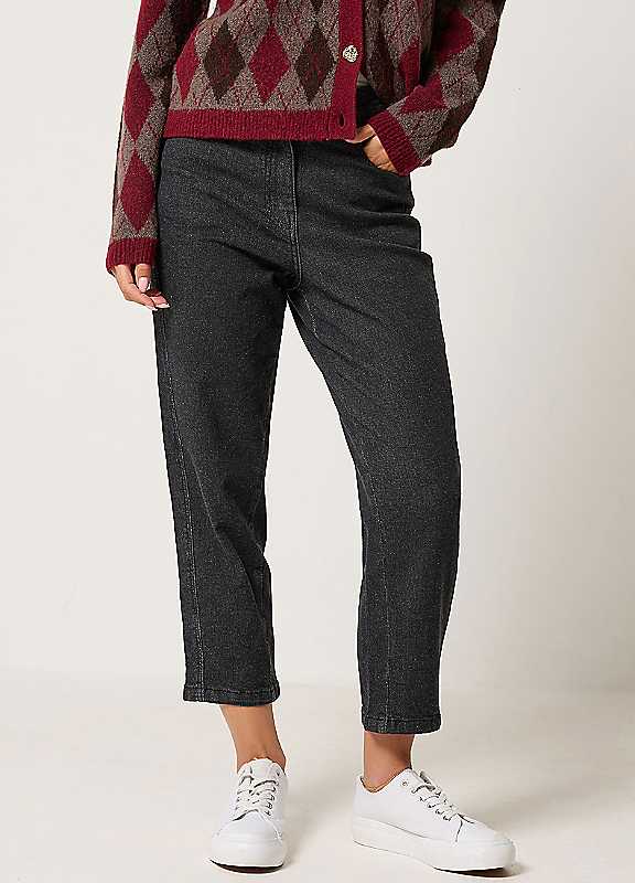M&Co Women's Grey Barrel Leg Jeans In | Size: 10 - Image 3