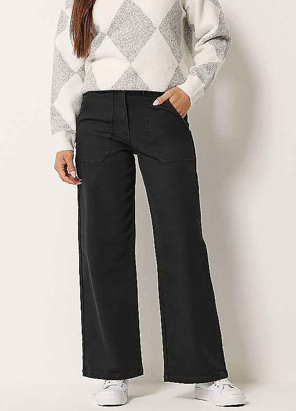 M&Co Petites Women's Black Mco Petites Petite Carpenter Jeans