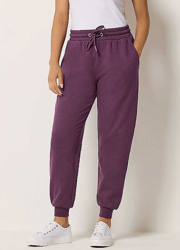 M&Co Women's Purple Petite Cuffed Joggers In | Size: 12 - Image 3