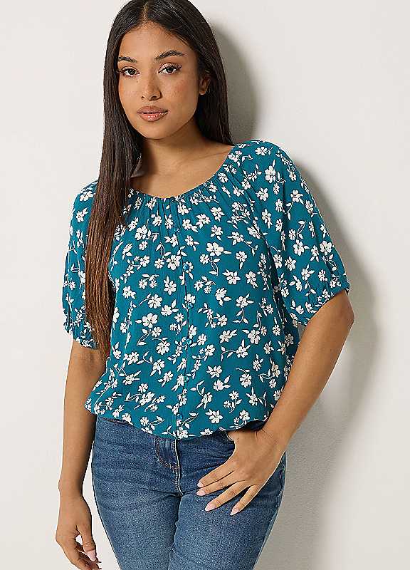M&Co Women's Green Petite Ditsy Blouse In | : Size 18 - Image 7