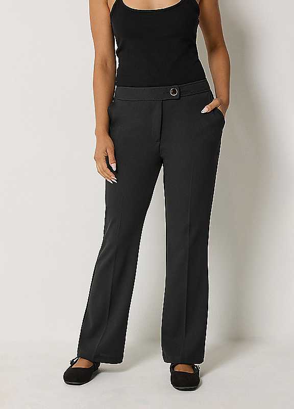 M&Co Women's Black Petite Tailored Bootcut Trousers In | Size: 18 - Image 3
