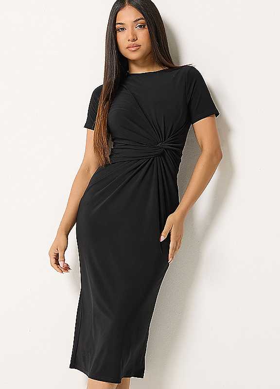 M&Co Women's Black Petite Twist Front Maxi Dress In Size 16 - Image 2