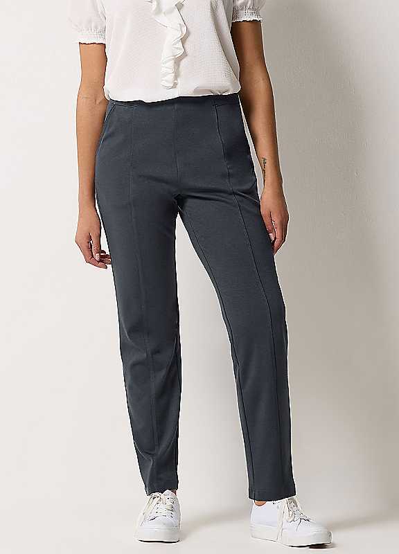 M&Co Grey Mco Ponte Seam Detail Trousers - Image 2