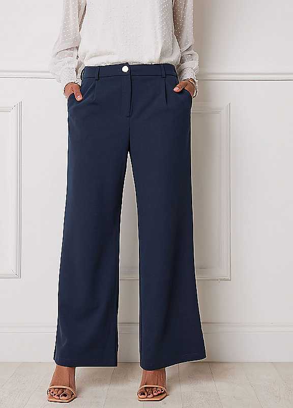 M&Co Women's Dark Navy Scuba Wide Leg Trousers In | : Large - Image 6