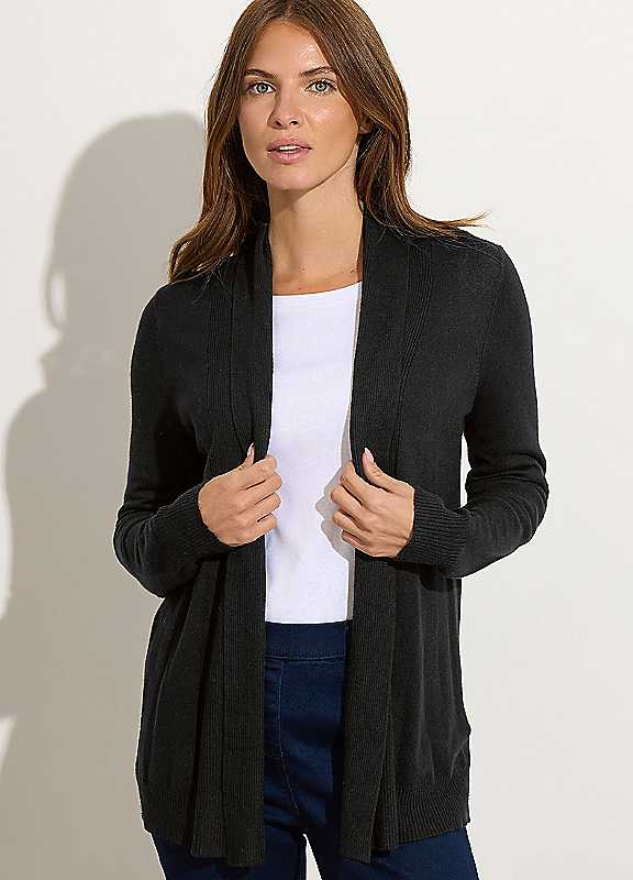 M&Co Black Mco Shawl Collar Cardigan