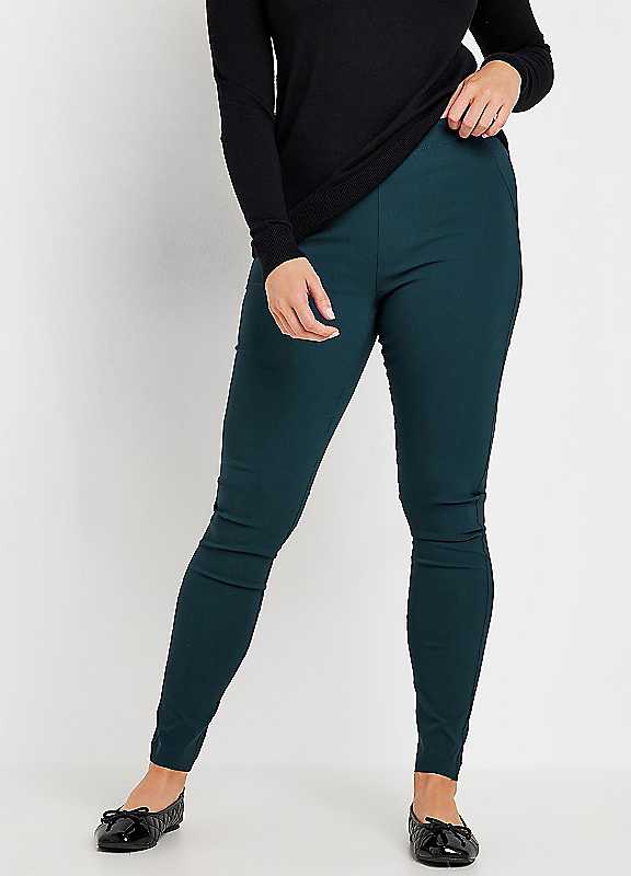 M&Co Women's Blue Skinny Bengaline Trousers In Size 28 - Image 2
