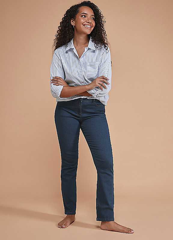 M&Co Women's Blue Straight Leg Jeans In | : Large - Image 3