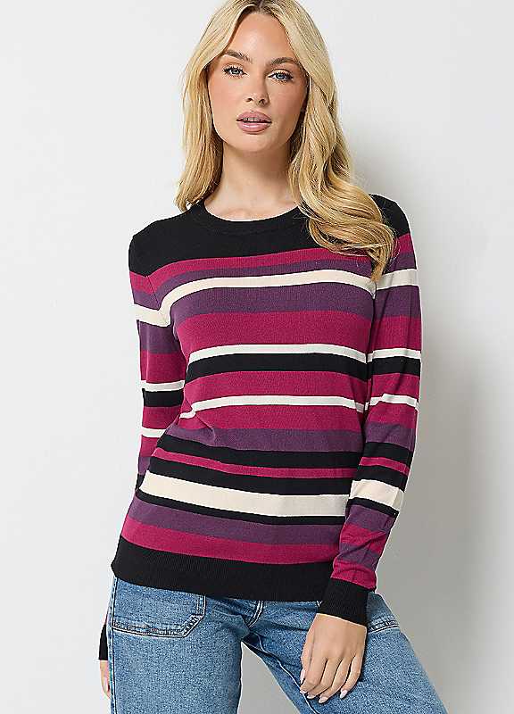 M&Co Women's Multi Stripe Long Sleeve Jumper Size 14-16 - Image 4