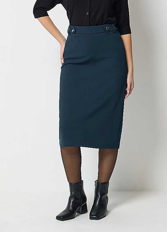 M&Co Women's Mid Navy Tab Detail Pencil Skirt In | : Size 20 - Image 2