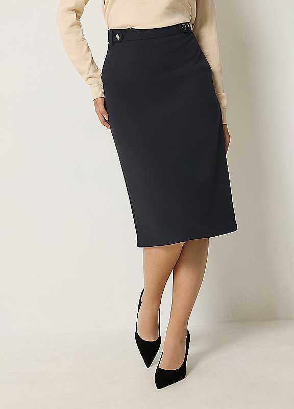 M&Co Women's Black Tab Detail Pencil Skirt In | Size: 20 - Image 2