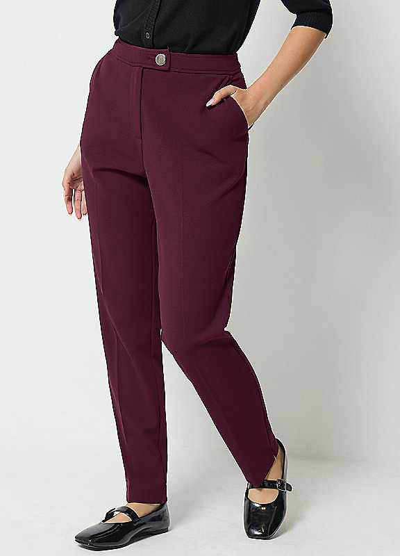 M&Co Purple Mco Tapered Tailored Trousers