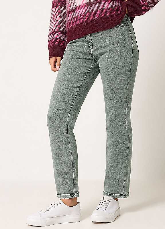 M&Co Women's Mid Grey Straight Leg Jeans In | Size: 18L - Image 3