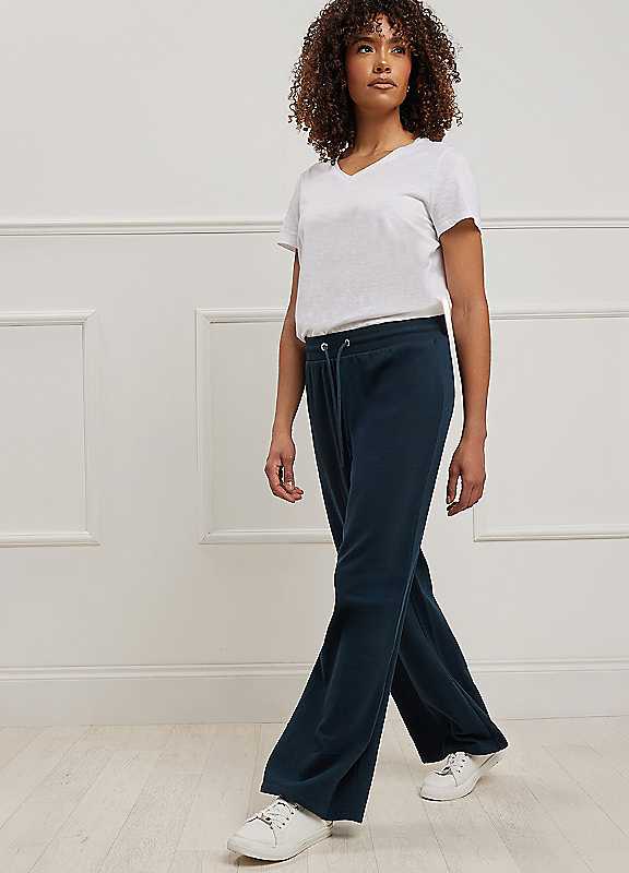 M&Co Women's Blue Wide Leg Joggers In | Size: 12 - Image 6