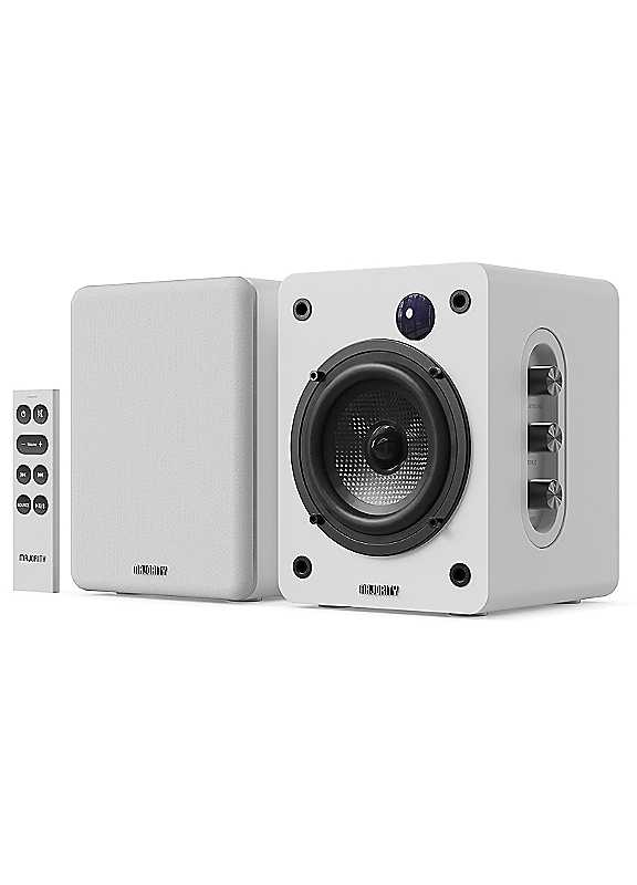Majority D50x Bluetooth Bookshelf Speakers - White, White - Image 3