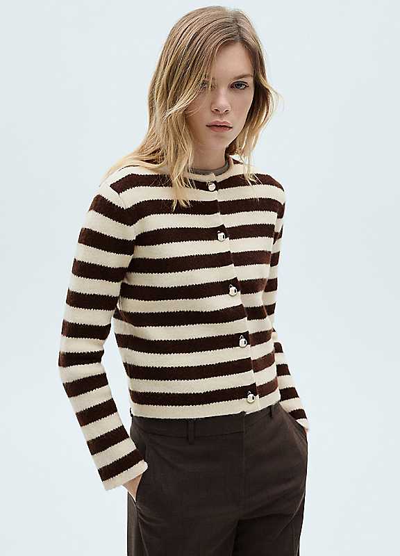 Mango Ecru Cardigan Elioter Small Size 8/S | Freemans