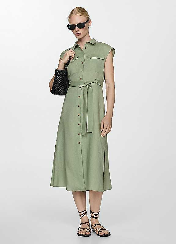 Mango Dress Quito Green