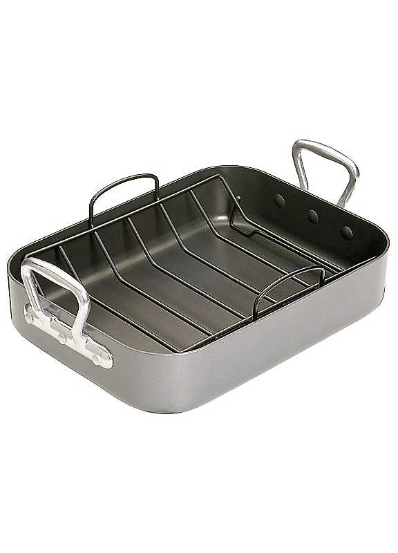 Rackhams Silver Non-Stick Roasting Pan With Handles - Steel - Roasting Tin - Image 6