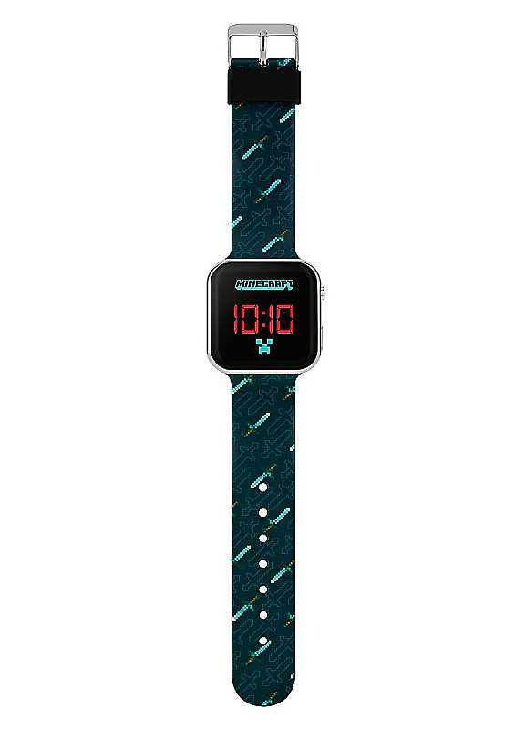 Minecraft Black Strap Led Watch
