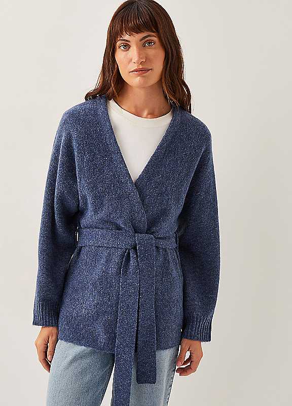 Monsoon Blue Bay Belted Cardigan Xxlarge