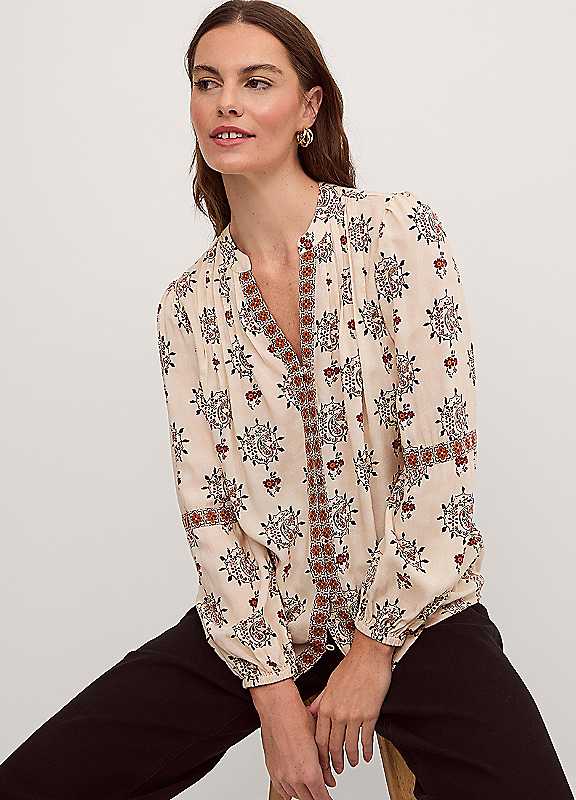 Monsoon Women's Ivory Carrie Print Blouse Size XXL - Image 3