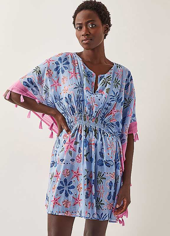Monsoon Blue Coco Seashore Kaftan