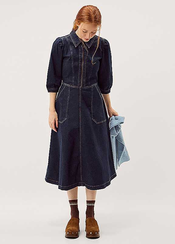 Monsoon Indigo Erin Zip Front Dress - Image 3