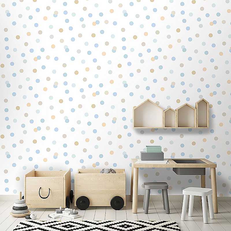 Muriva Blue Dotty Wallpaper 10.05M