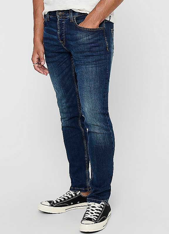 Only & Sons Men's Blue Denim Only Sons Regular Fit Jeans Large