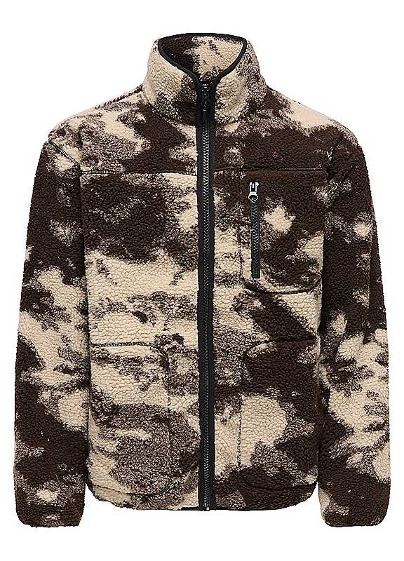 Only & Sons Men's Sherpa Jacket - Coffee Bean - Image 3